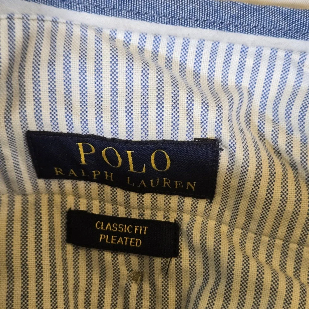 Vintage Polo Ralph Lauren Prospect Pants Mens 36x32 Tan Khaki 100% Cotton Preppy